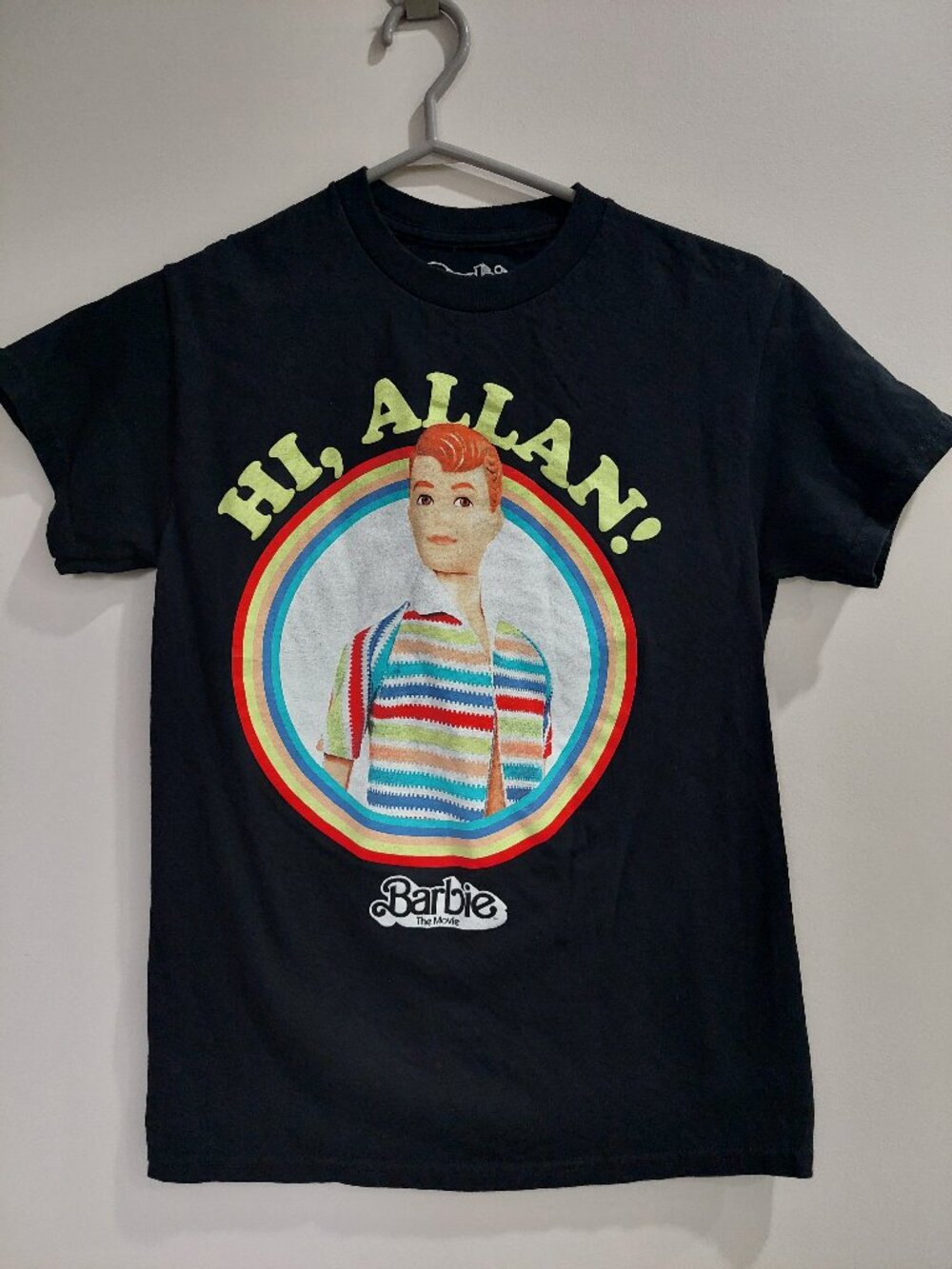 Barbie Women's S Movie “Hi Allen” black T-Shirt Short Sleeves, Trendy